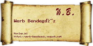 Werb Bendegúz névjegykártya